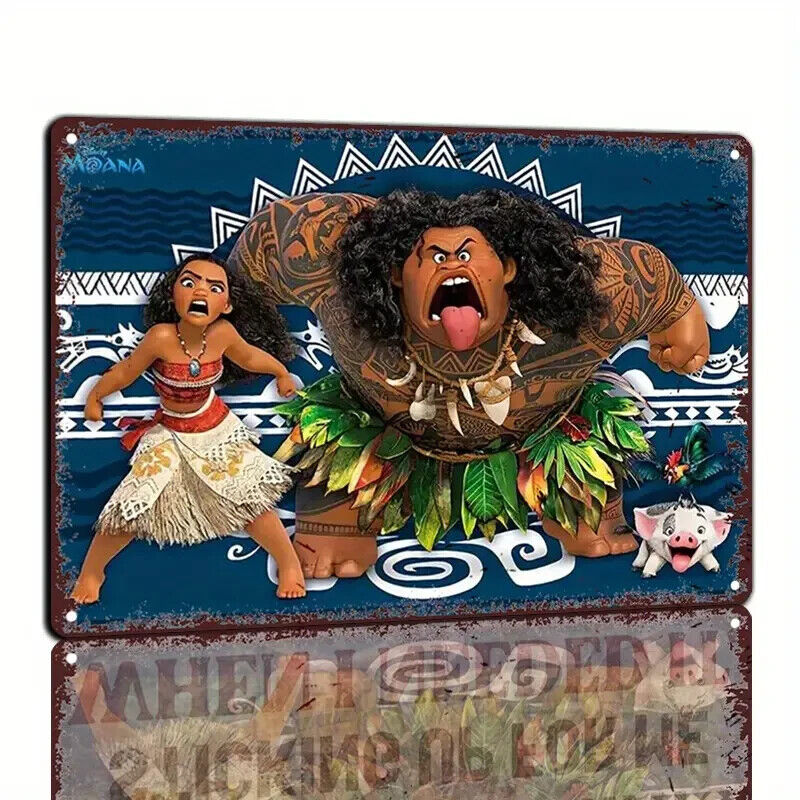 DISNEY MOANA Tin Metal sign GIFT Art Deco Movie 2 MAWI BEACH TRIBE