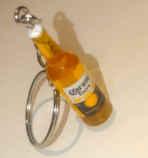 NEW Gift Corona Beer Bottle Keyring STOCKING FILLER ACRYLIC CERVEZA KEY CHAIN
