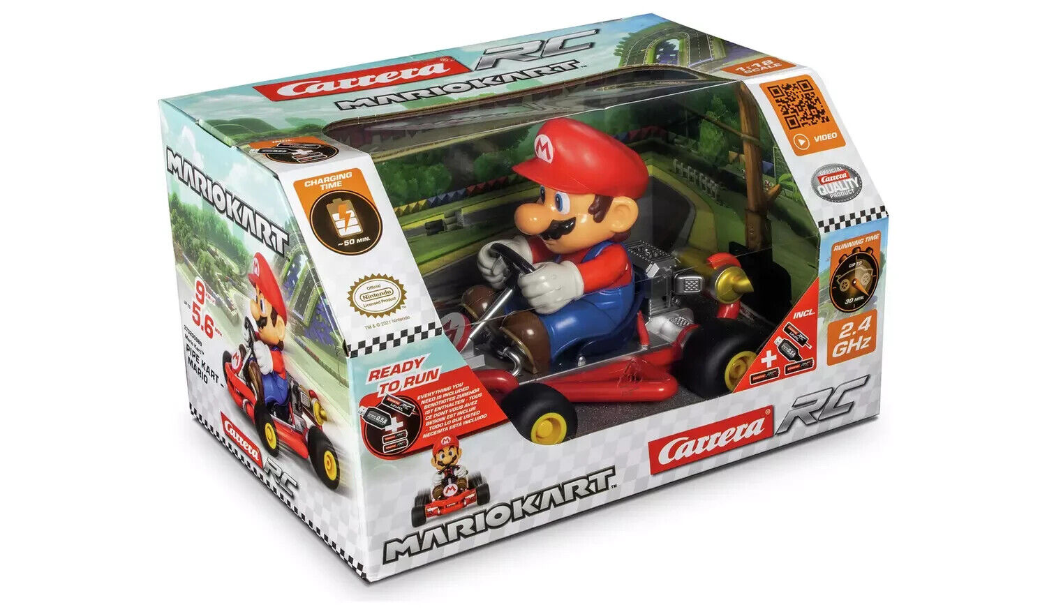 Rare 2021 2.4GHz NINTENDO SUPER MARIO PIPE KART RC 1:18 Official Quality Kart