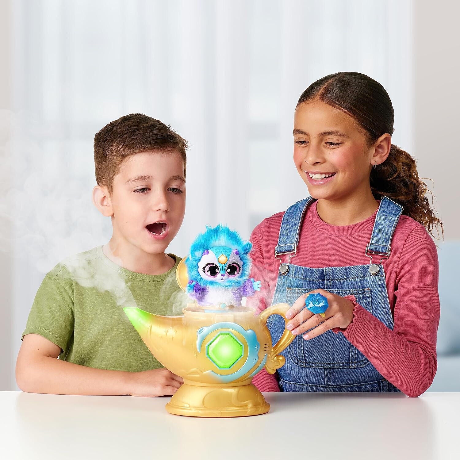 Magic Mixies Magic Genie Lamp with Interactive 8 inch BLUE Plush Toy & 60+ Sound