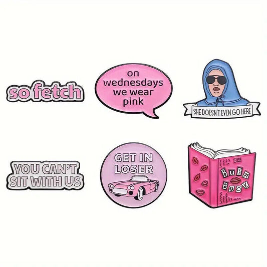 MEAN GIRLS PIN BADGE GIFT SO FETCH TEEN MOVIE BURN BOOK YOU CANT SIT WITH US