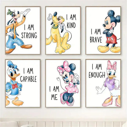 DISNEY CLUB Canvas Wall Art Movie Poster Print Picture MINNIE MICKEY MOUSE PLUTO