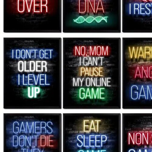 GAMING GAMER GAME SELF ADHESIVE GAME WALL POSTER PRINT ROOM DECOR