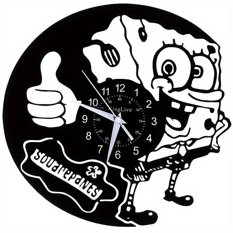 SpongeBob SquarePants VINYL Wall Clock Nice KIDS CHILDREN NETFLIX SPONGE BOB