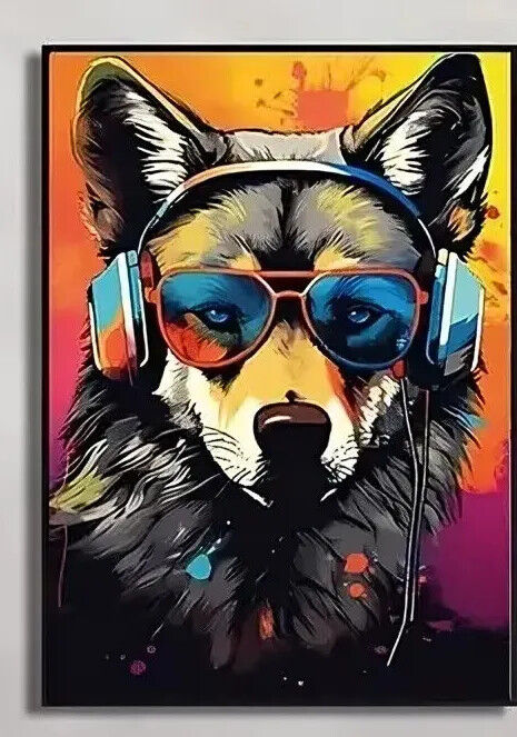 X LARGE ANIMAL Canvas Wall Art Movie Poster Print WOLF MONKEY LION BANKSY MULTI
