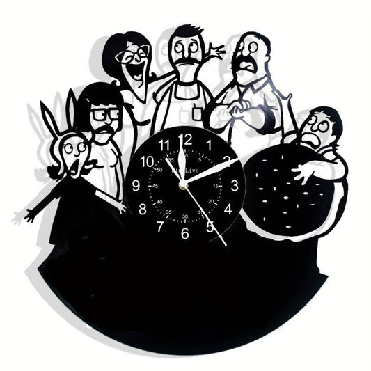 Bobs Burger TV Show Vinyl Record Black Wall Clock Art Decor Birthday Gifts