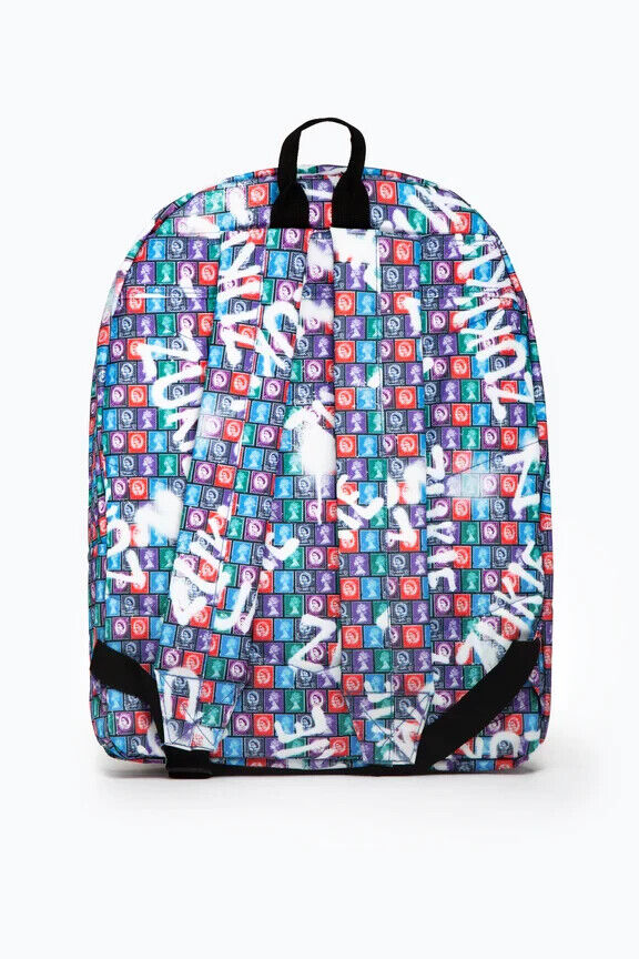 hype ZUKIE QUEEN LIZZY BACKPACK STAMPS ADULT TEENS KIDS FUN SATCHEL MULTICOLOUR