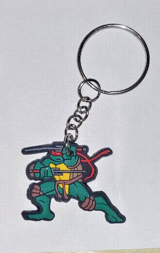 Teenage Mutant Ninja Turtles TMNT Keyring Keychain Rubber Donatello Michelangelo