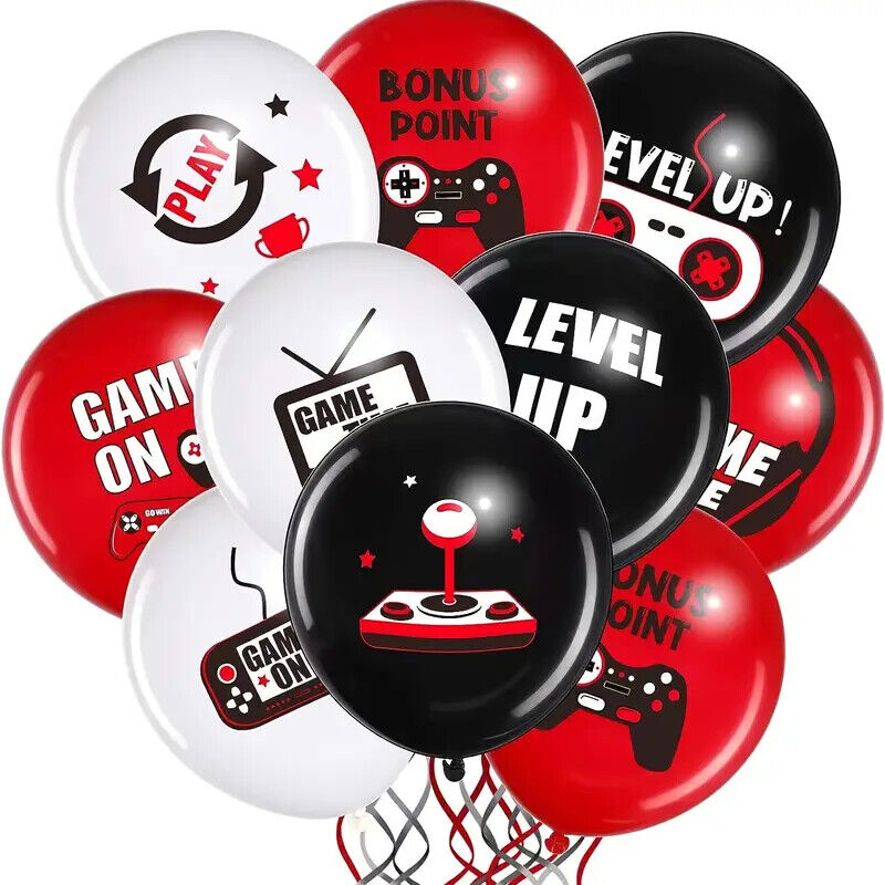 Gaming Birthday Party Decorations Balloons Fun Red Game Gamepad