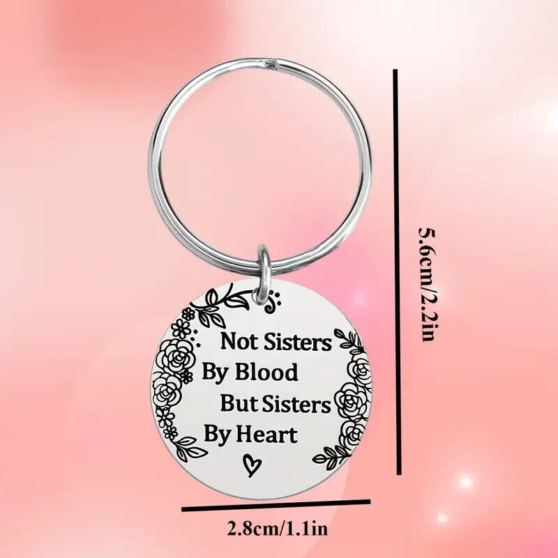 Not Sisters by Blood but Sisters by Heart Keyring Sister Key Ring Friendship BFF