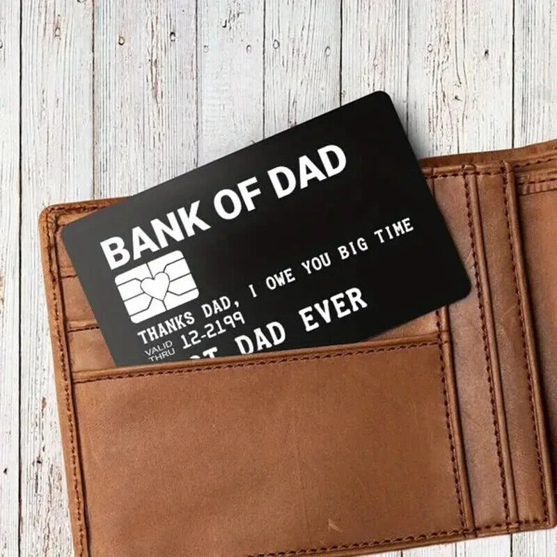 Bank of Dad Wallet Insert Card Gift Idea Card With Message i owe you