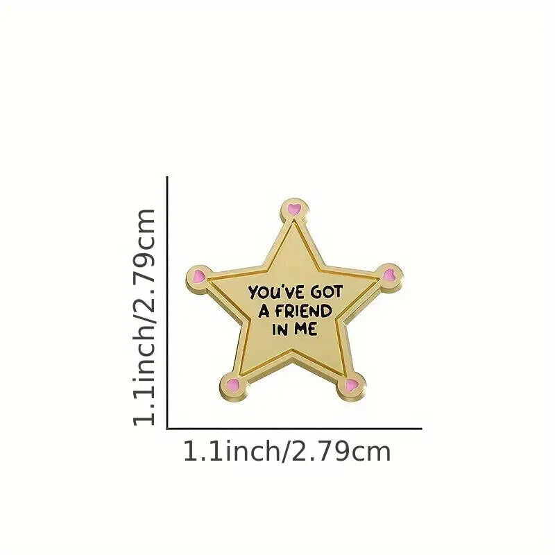 Gold Woody Sheriff Badge You’ve Got A Friend In Me Enamel Pin Badge Brooch TOY