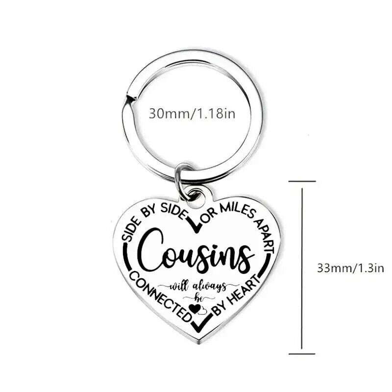 Cousins Will Always Be Keychain Stainless Steel COUSIN Bag BIRTHDAY VALENTINES
