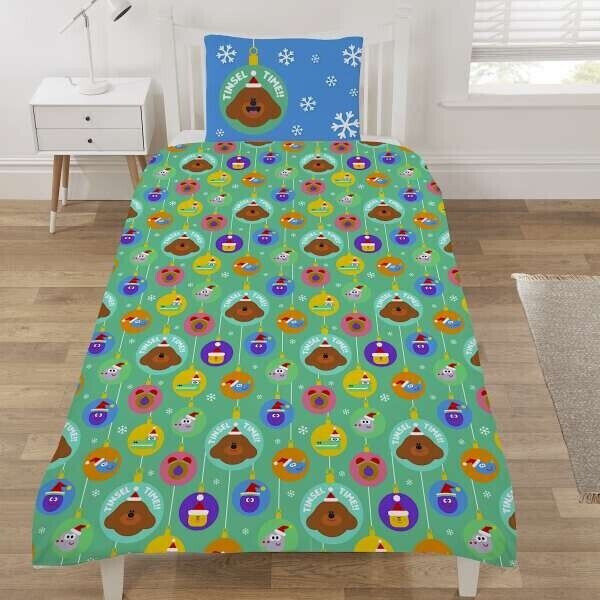 HEY DUGGEE Single Bed Duvet Cover Pillowcase Reversible Bedding Set 200x135cm UK
