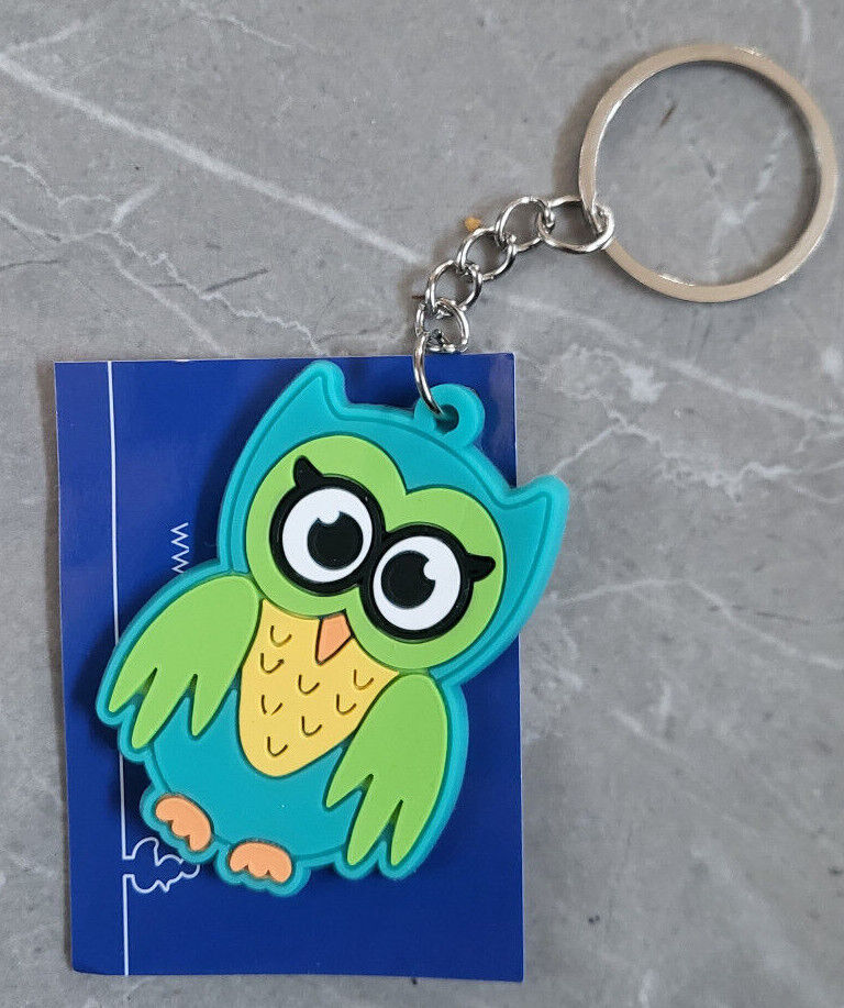 NOVELTY KEYRING RAINBOW BRIGHT OWL CAT MOUSE UNICORN DEER DOG FILLER PARTY