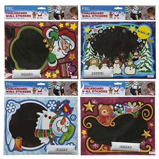 CHRISTMAS STICKER CHALK BOARD WALL REUSABLE WIPE CLEAN XMAS DECORATION