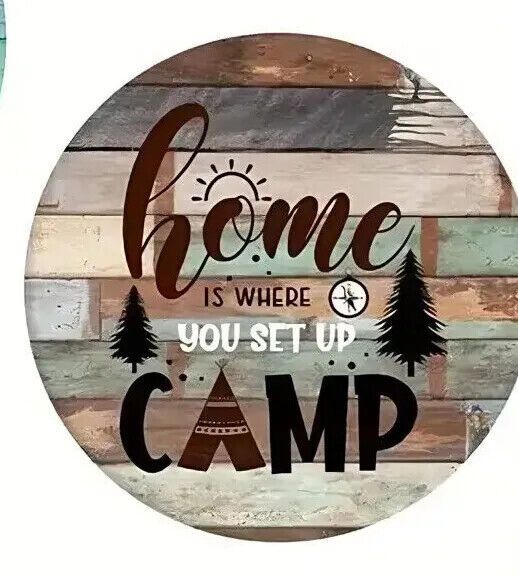 CAMPING CAMPER COASTER  Coffee Tea Drink COCKTAILS VW CAMP FIRE WOOD EFFECT