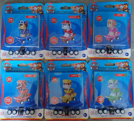 Paw Patrol Skateboard Buildable Figure DIY Kit With Pull-Back Mechanism U CHOOSE