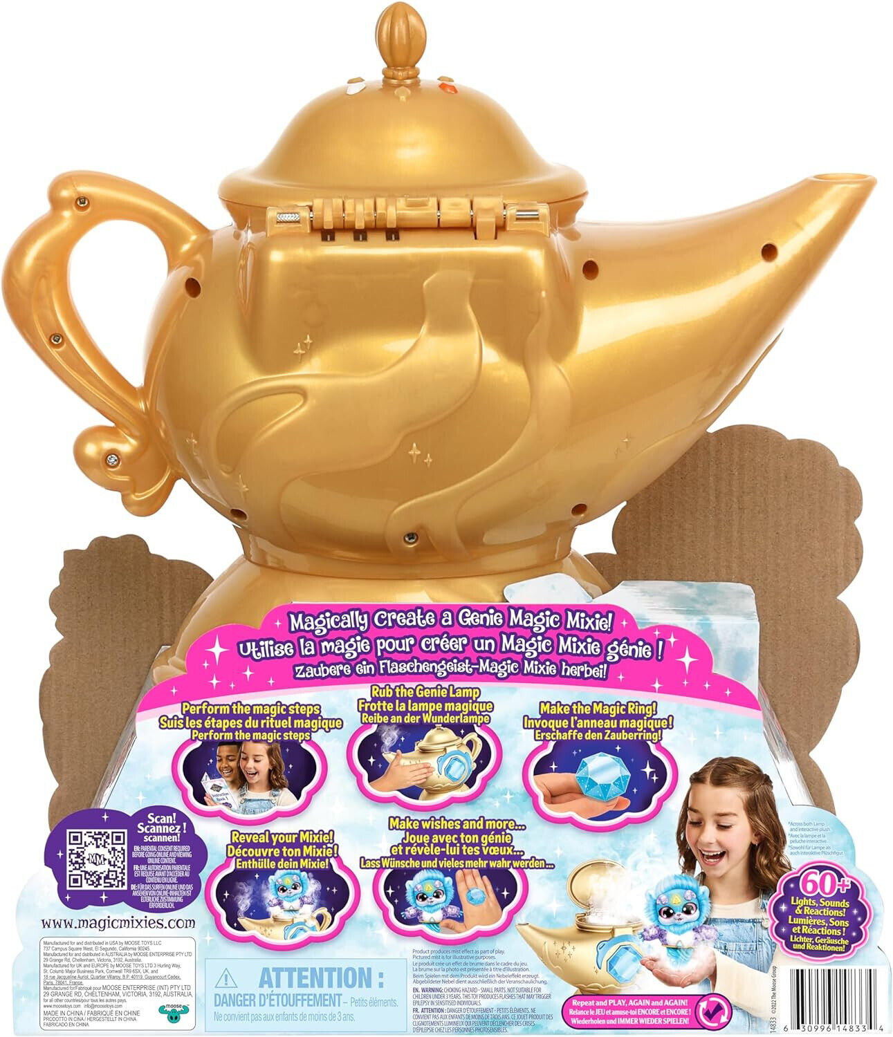 Magic Mixies Magic Genie Lamp with Interactive 8 inch BLUE Plush Toy & 60+ Sound