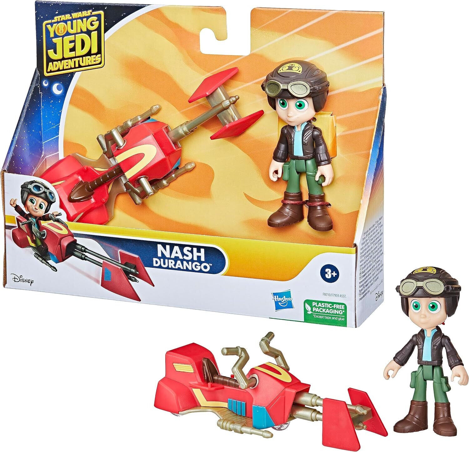 Star Wars Young Jedi Adventures Nash Durango Figure & Speeder Bike VEHICLE RED