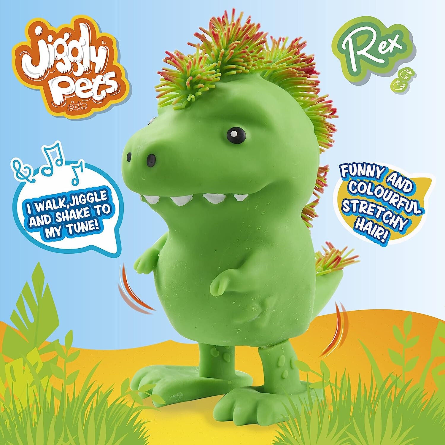 Jiggly Pets Walking Jiggling Rex the Dino Dancing T-Rex Dinosaur - Sound & Music