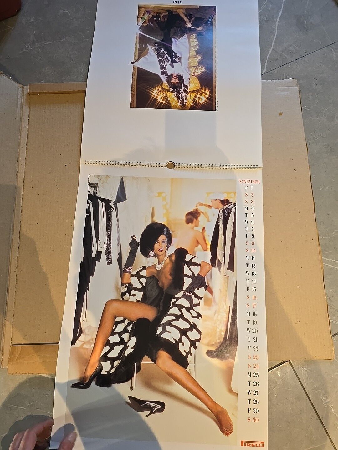 Vintage 1985 PIRELLI CALENDER Top 1980s Clothing Designer Conran Zandra Rhodes