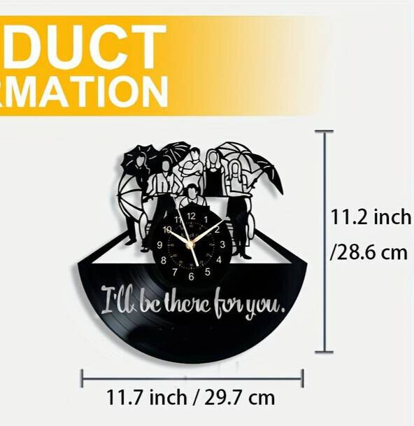 Friends TV Show Series Vinyl Record Black Wall Clock Art Decor Birthday Gifts