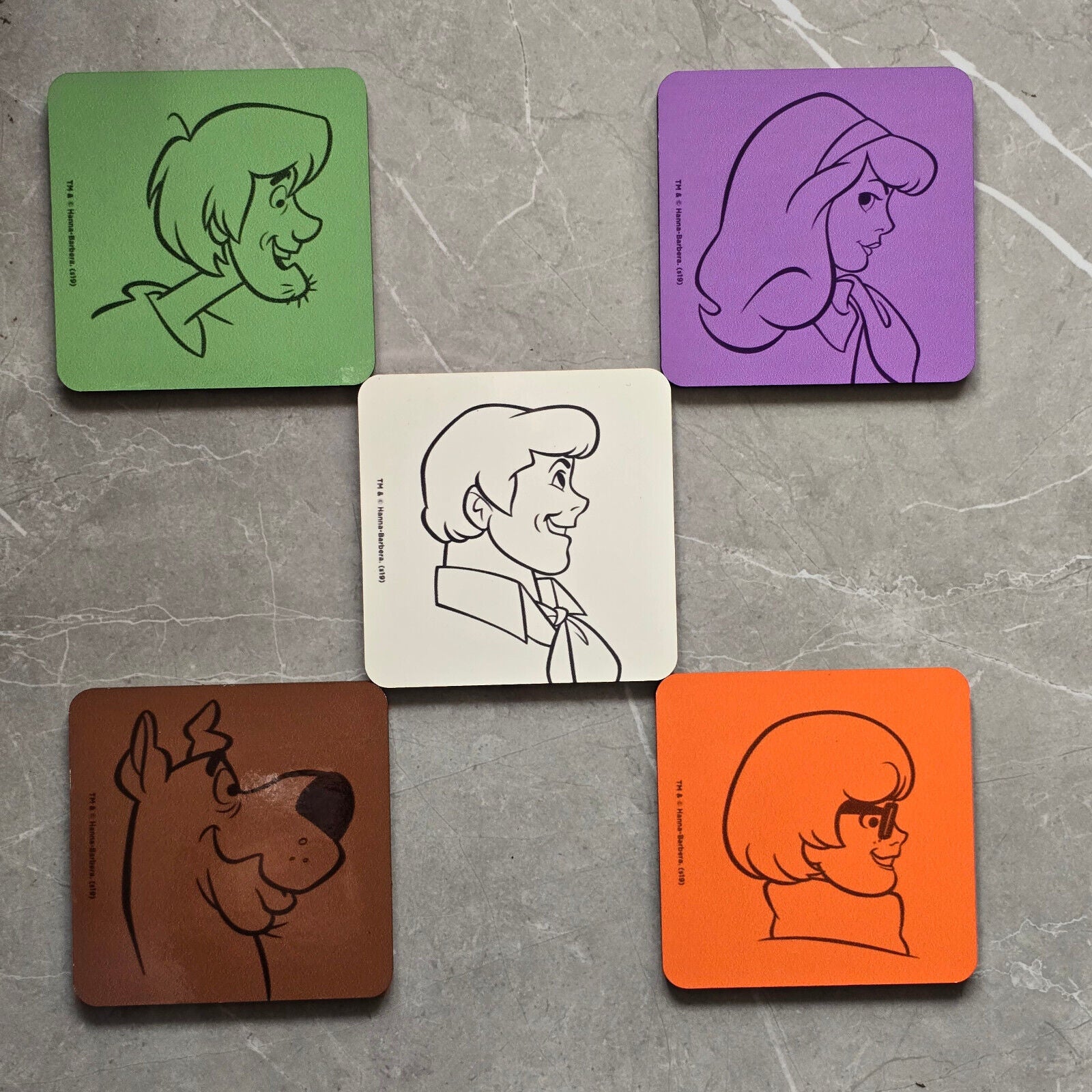 Scooby Doo VELMA SHAGGY Coaster Retro TV Drinks Mat Home Office Kitchen Gift
