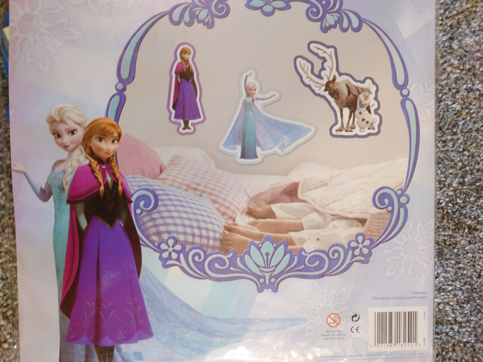 Disney FROZEN 3 x Large 3D Foam Wall Decoration Stickers 30cm childrens LARGE