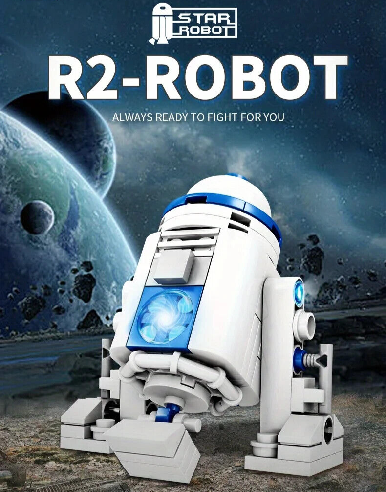 Star Wars R2-D2 Interactive Robotic Droid Building Block Rotate Body Head R2D2