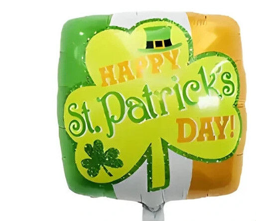 ST. PATRICKS DAY DECORATIONS Foil latex Balloons Irish Clover Confetti Balloons