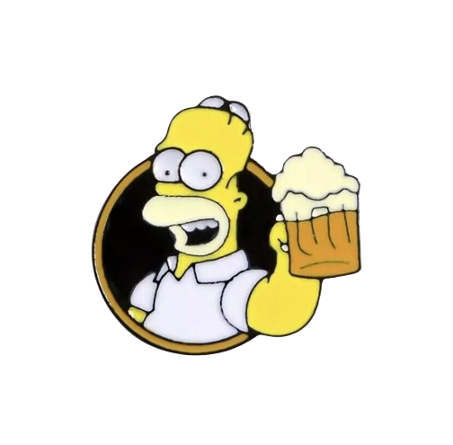 Homer BART Simpson pin badge Never too old to rock Metal Enamel Simpsons CAMP