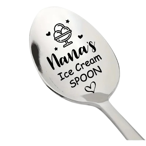 NANA DAD Spoon ICE CREAM KILLER COFFEE SUNDAE COCKTAIL SILVER NOVELTY SPECIAL