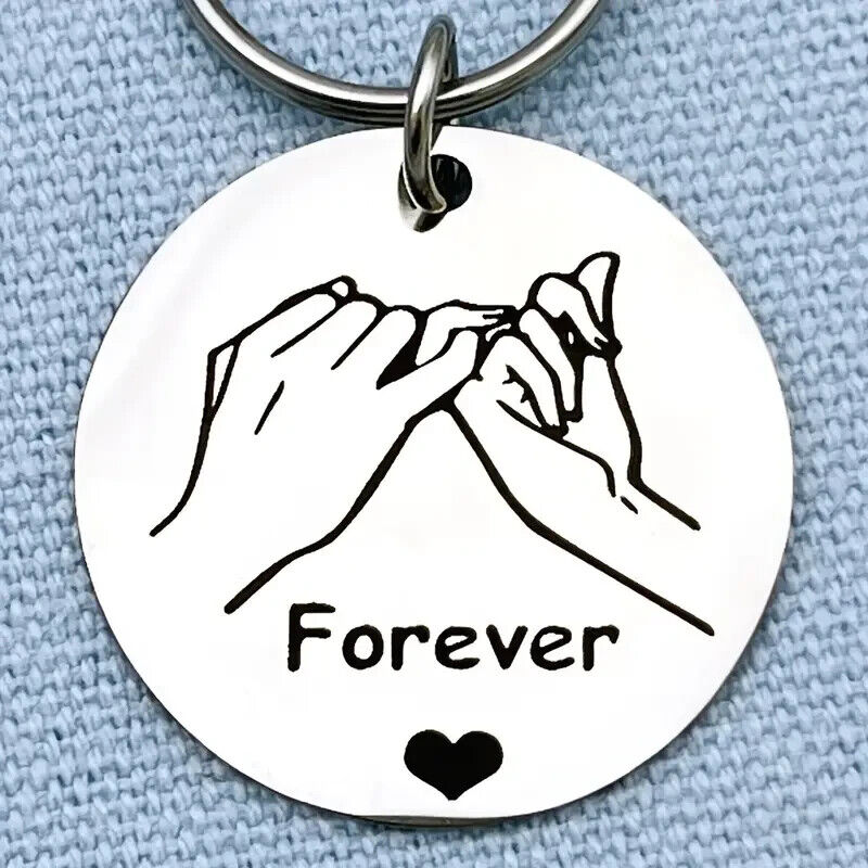 Valentines Promise Forever Keyring Couples Best Friends key chain love family