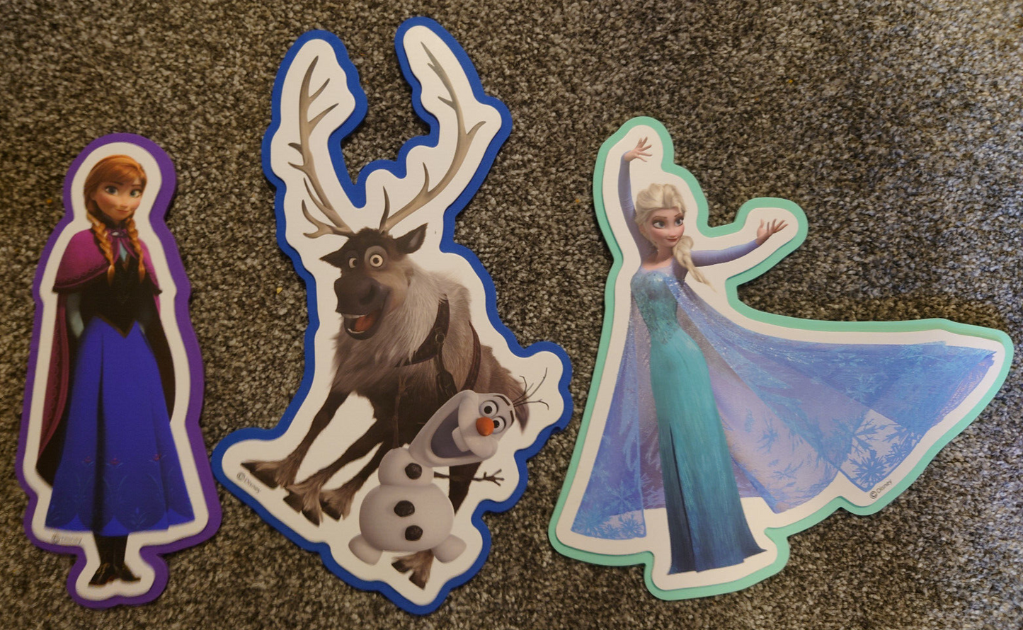 Disney FROZEN 3 x Large 3D Foam Wall Decoration Stickers 30cm childrens LARGE