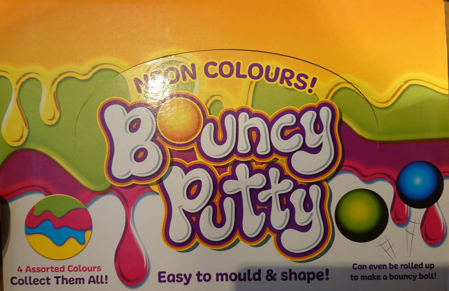 BOUNCING PUTTY NEON Colourful Bouncing Clay Stress Relief Toy Fillers BOUNCY