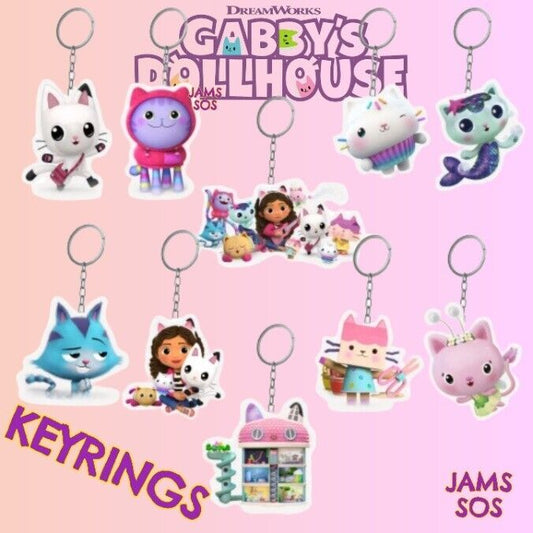 Gabbys DollHouse Keyring BagTag Dangle Cakey Mercat Babybox Keychain GABBY'S