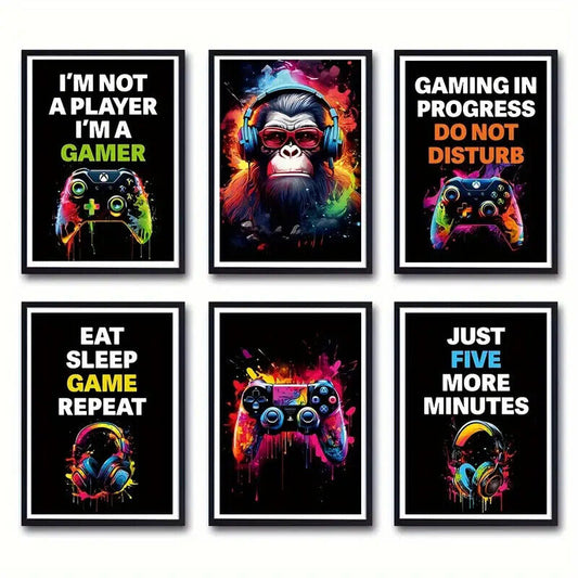 Gamer Xbox PlayStation PS5 Canvas Art Pictures Large MUSIC CHIMP PC NINTENDO