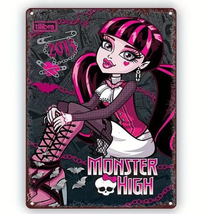 DRACULAURA MONSTER HIGH Tin Metal sign Halloween Horror Art Deco Movie NETFLIX