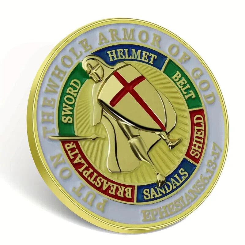Knights Templar Shield Pin Badge Medieval Armor of God Ephesians Bible RELGION