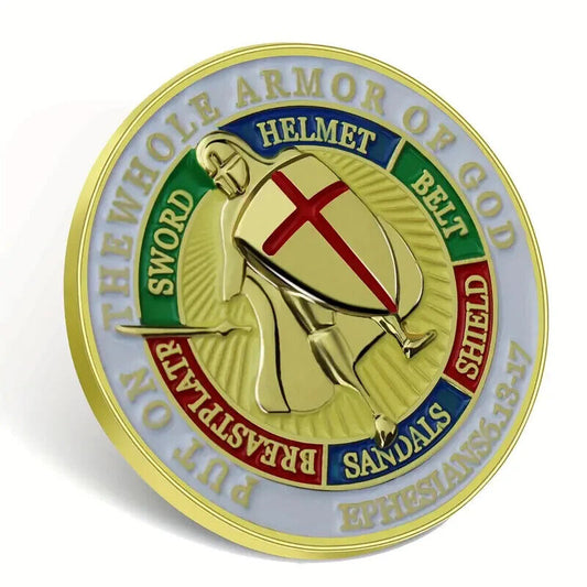 Knights Templar Shield Pin Badge Medieval Armor of God Ephesians Bible RELGION