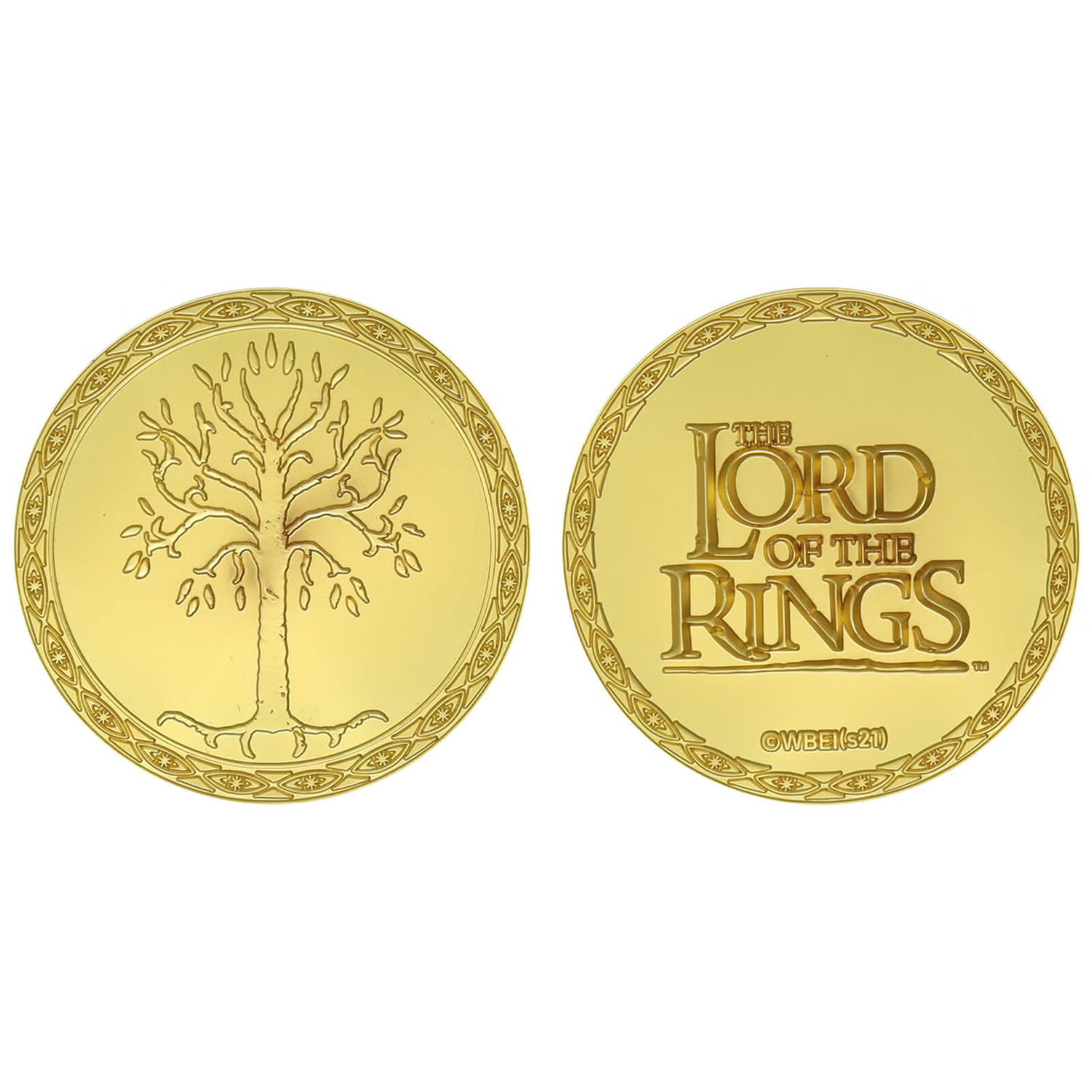LIMITED EDITION Lord of the Rings 24k Gold Plated GONDOR Medallion LOTR MAP