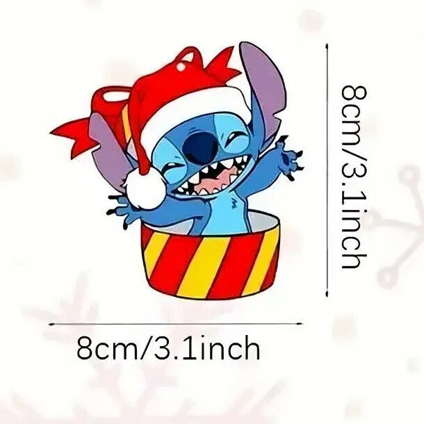 DISNEY LILO & STITCH Tree Pendant Decoration XMAS KIDS ALOHA SANTA HAT