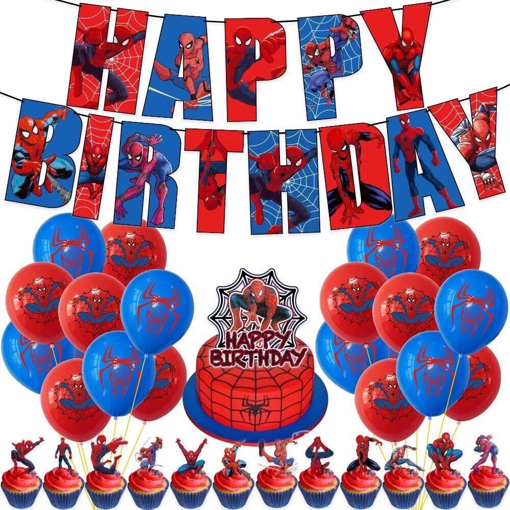 SPIDERMAN GAMING PARTY SUPPLIES BALLOONS TOPPERS VIDEO GAME BIRTHDAY DECORATIONS