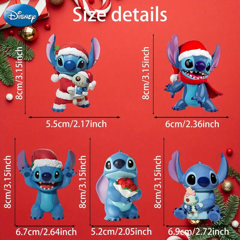 DISNEY LILO & STITCH Tree Pendant Decoration XMAS KIDS ALOHA SANTA HAT