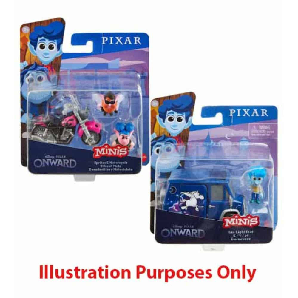 Disney Pixar Onward Minis Set IAN LIGHTFOOT GUINEVERE SPRITES MOTERCYCLE TOY