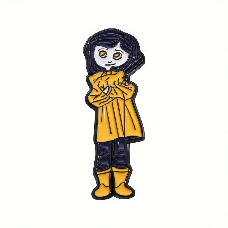 Coraline Doll Pin Enamel Metal Badge Lapel Button Cult Movie Neil Gaiman Book