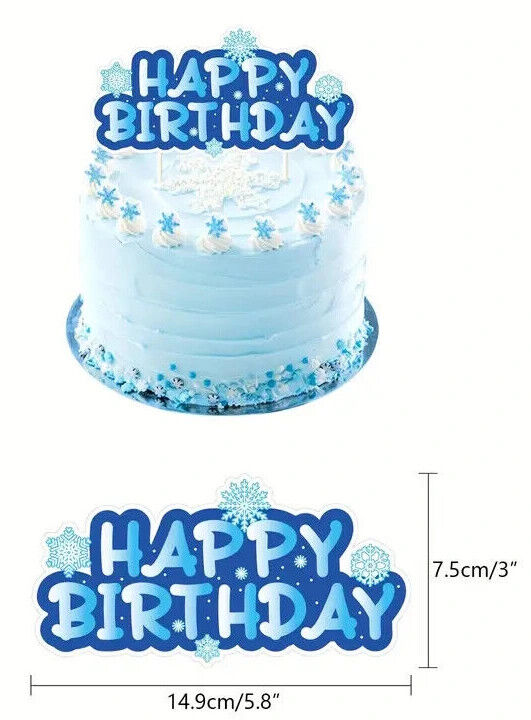 Frozen Winter Snow Party Decorations Balloons Birthday Kids Banner Cake Toppers
