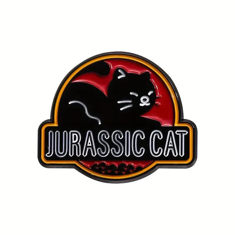 CATS Metal Enamel Pin Badge Brooch JURASSIC CATZILLA MEOWCULA MOTHER