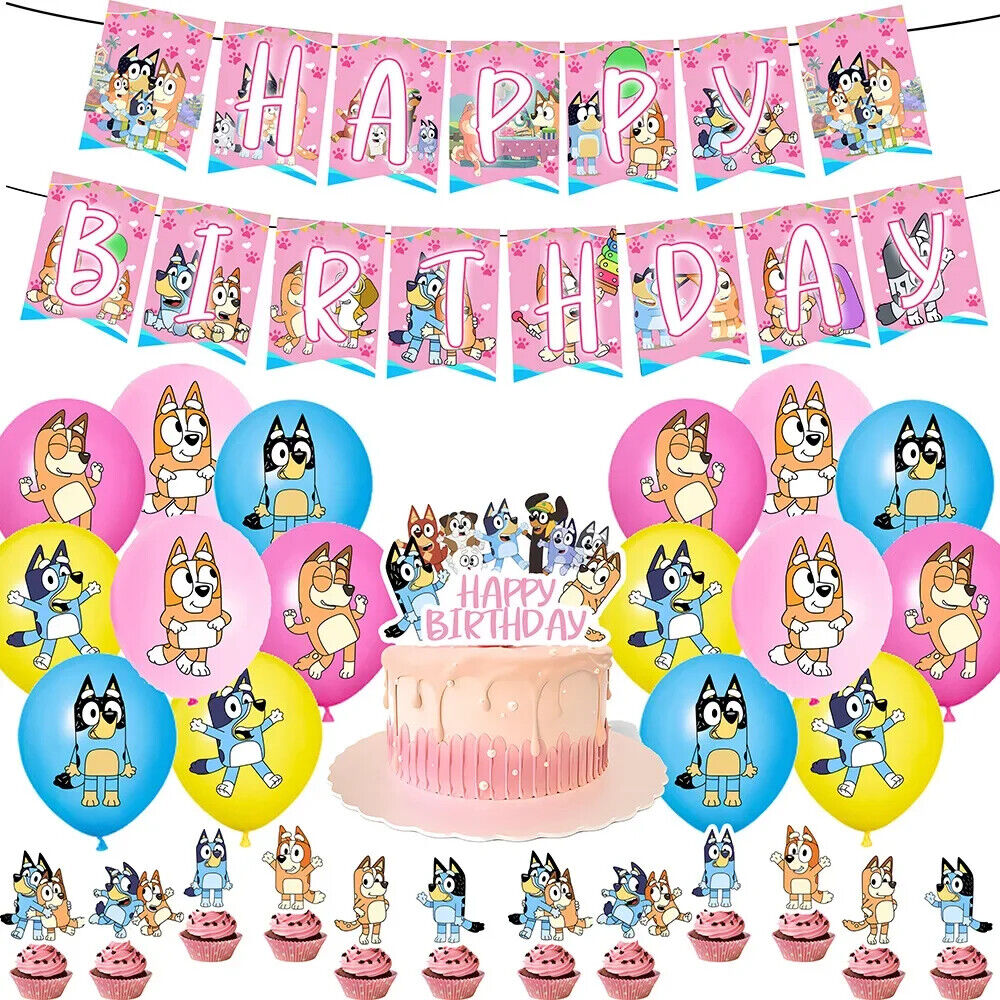 Bluey Balloon Party Birthday Decorations Boys Girls Balloons Bingo Coco Cbeebies